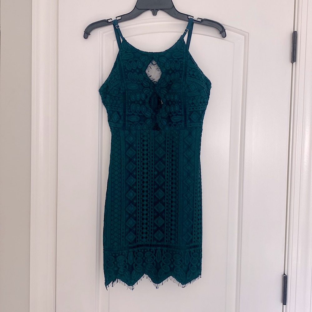 Bianca Teal Lace Cocktail Dress Size Small